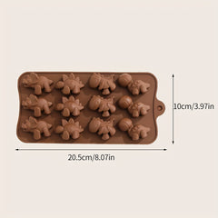 12-Grid Dinosaur Chocolate Silicone Mold DIY Soap Cake Making Mold