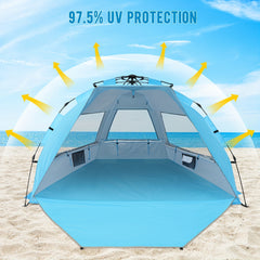 Portable Beach Tent with Windproof Design and Accessories for Outdoor Adventures