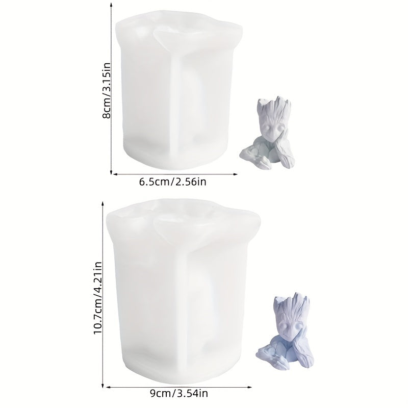 3D Epoxy Resin Craft Silicone Molds Candle Making DIY Tree Man Resin Casting