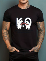 Men's Printed Leisure Sports T-shirt Casual Stretch Tee Shirt