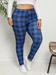 Plaid Print High Rise Skinny Leggings