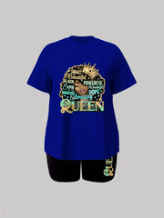 Crown Print Tee & Shorts Set