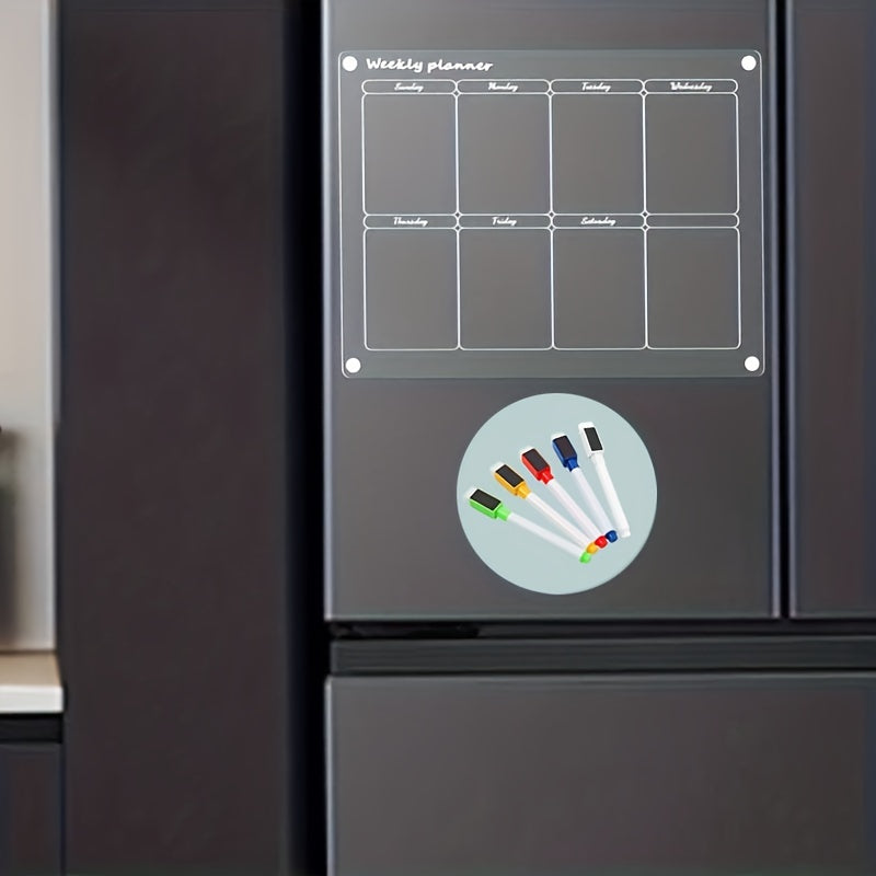 Acrylic Magnetic Weekly Calendar For Fridge Clear