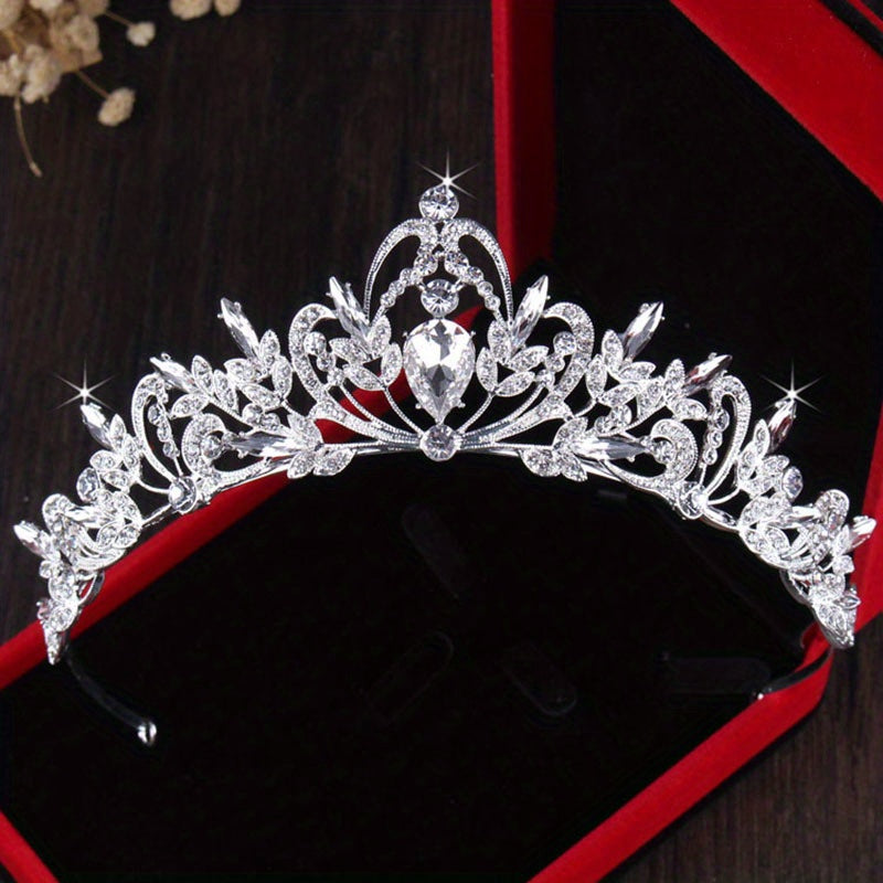 Crystal Crown Earrings Necklace Set Wedding Hair Accessories