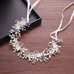 Crystal Rhinestone Leaf Wedding Headband Hair Accessories For Women