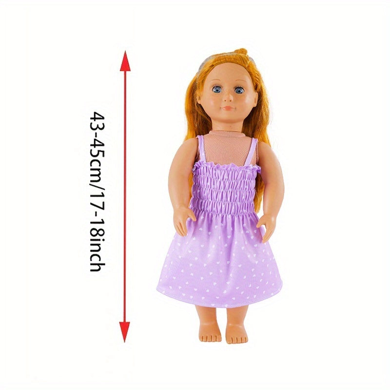 Purple & Pink Polka Dot Tiered Skirt for 17-18 Inch Dolls
