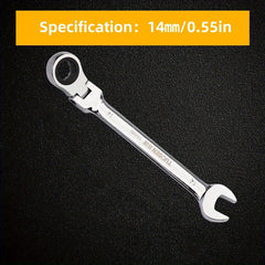1pc Ratchet Wrench Set 180 Degrees Rotation & Open End & Ring Spanner