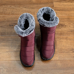 Women's Solid Snow Boots Fur Lined Winter Outdoor Boots