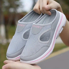 Women's Summer Casual Shoes Breathable Mesh Sandals Soft Half Slippers