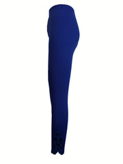 Floral Lace Panel Skinny Leggings Casual Every Stretchy Leggings