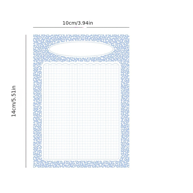 50 Cow Pattern Sticky Note Sheets - Student & Office Supplies