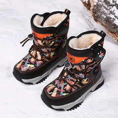 Boy's High Top Snow Boots Warm Fleece Cozy Non slip Boots