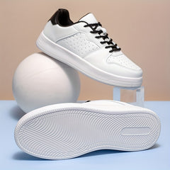 Men's Casual Solid Low Top Lace up Skate Shoes