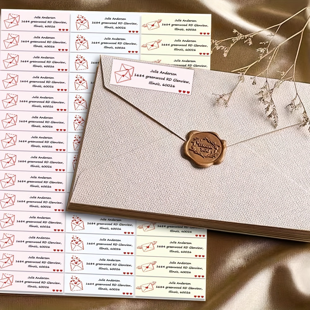 180 Personalized Address Labels 6 Patterns Self-adhesive Flat Labels