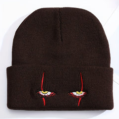 Men's Cartoon Scary Eyes Knit Beanie Hat