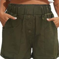 High Waist Pocket Shorts for Women