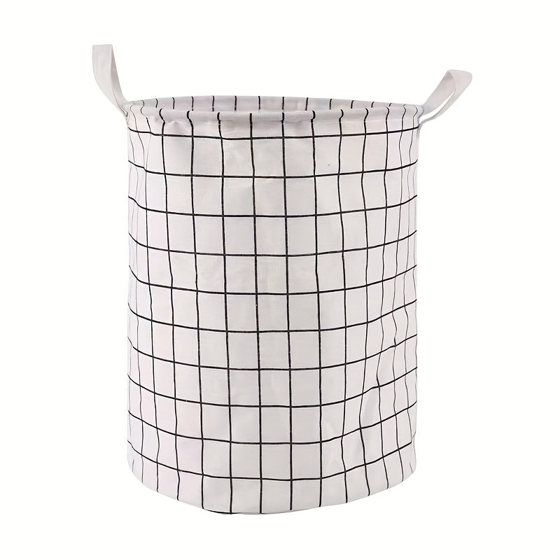 Plaid Storage Basket Foldable Dirty Clothes Household Organizer