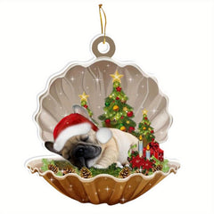 Christmas Tree Puppy Shell Pendant Accessory Decoration