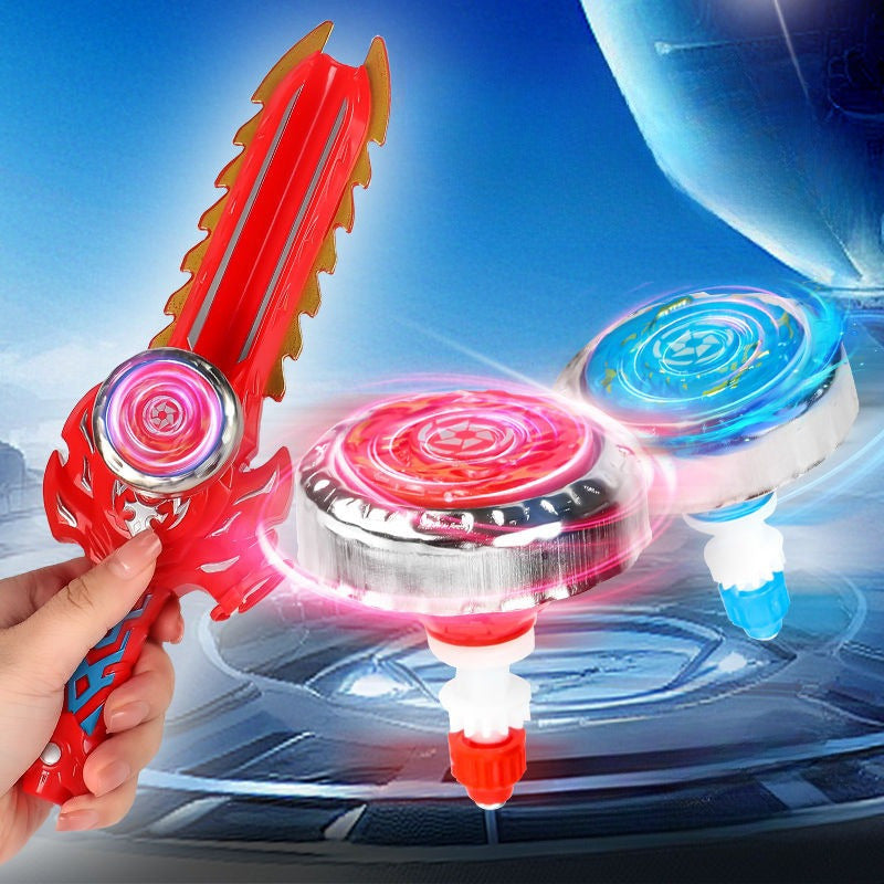 Boys' Toy Sword Alloy Steel Battle Blade with Spinning Head Red Accents