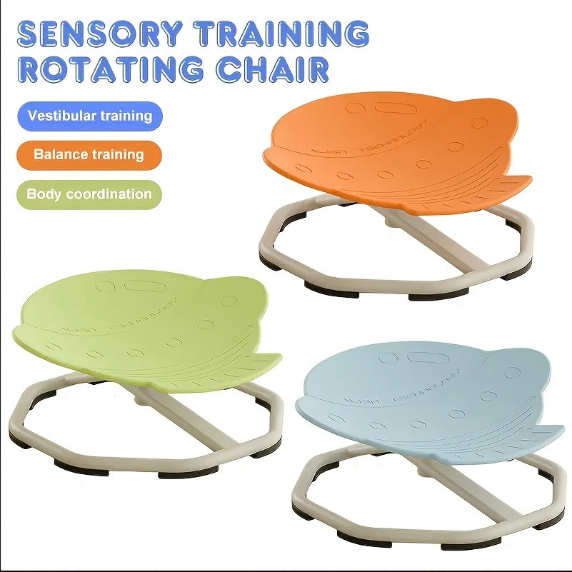 Ergonomic Sensory Swivel Chair in Red Green Enhanced Balance Coordination Focus