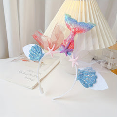 4pcs Mermaid Unicorn Hair Hoops Fairy Sequin Hair Accessories for Girls