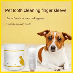 50pcs Dog Teeth Cleaning Finger Cover Wipes Oral Cleaning Deodorant