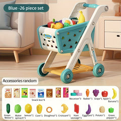 Ephemeral 26pcs Pretend Play Shopping Cart Kitchen Supermarket Cooking Toys