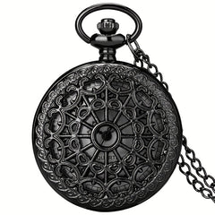 Vintage Bronze Spider Web Pocket Watch Student Retro Chain