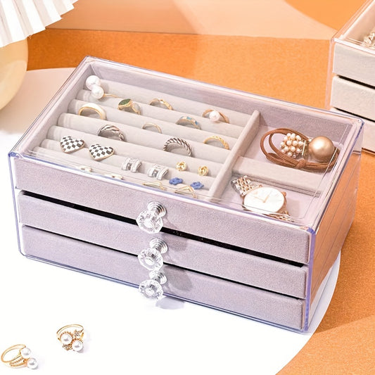 3-Drawer Acrylic Earring Jewelry Organizer