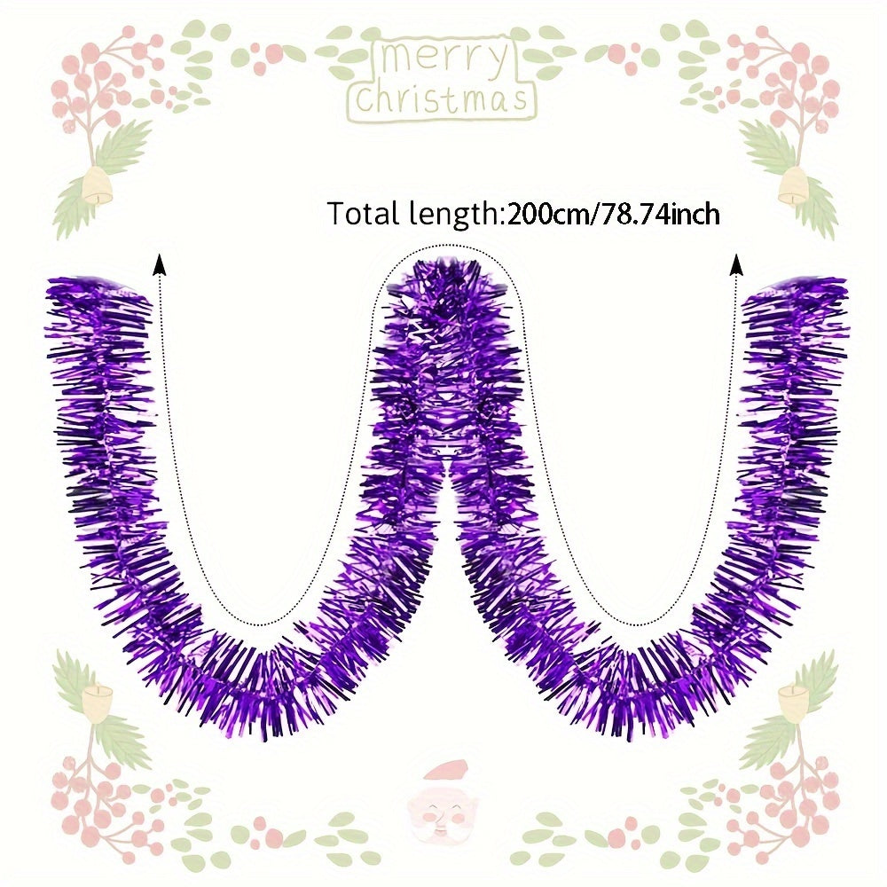 3pcs Christmas Decor Set: Wreath, Tree, Tinsel Garland, Flocked & Foil