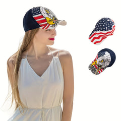 Flag Eagle Baseball Cap Unisex American Print Independence Patriotic Dad Hats