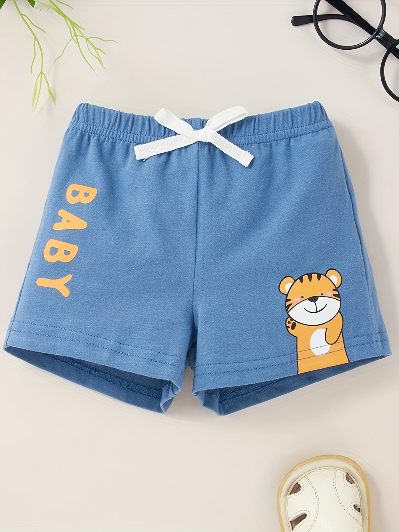 Baby Boys Letter Cartoon Print Casual Shorts