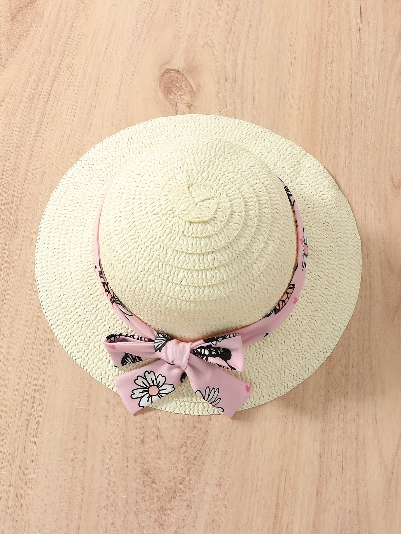 2pcs Baby Girls Butterfly Cami Dress & Hat Set for Summer