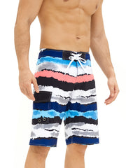 Men's Creative Print Beach Shorts Stretch Drawstring Comfortable Summer Seaside