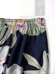 Floral Print High Waist Straight Leg Pants