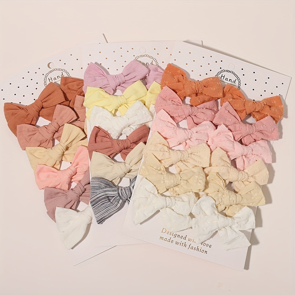 12pcs Baby Girls Bowknot Hair Clips for Travel & Everyday Wear