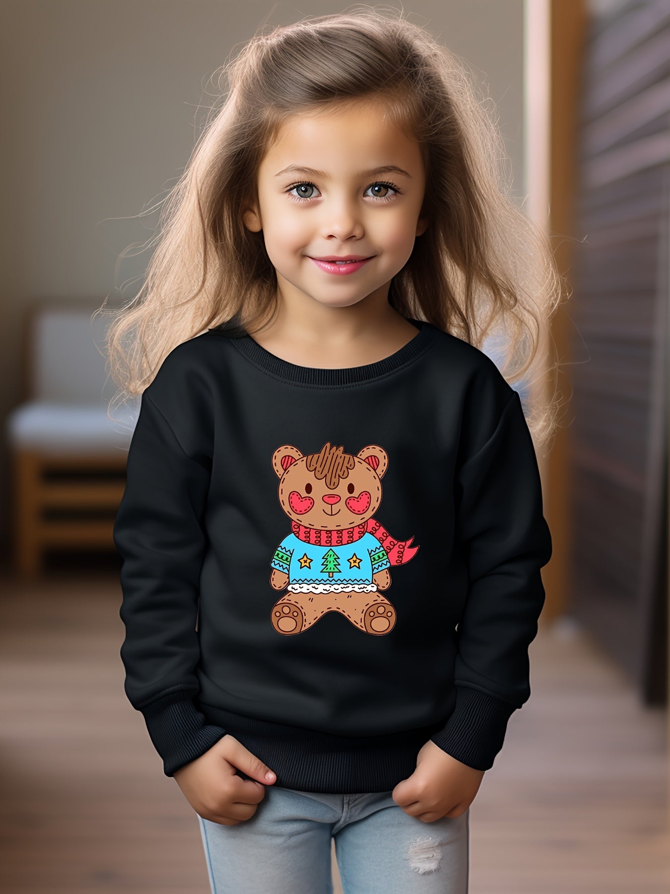 OERYUI Winter Bear Graphic Sweatshirt for Kids