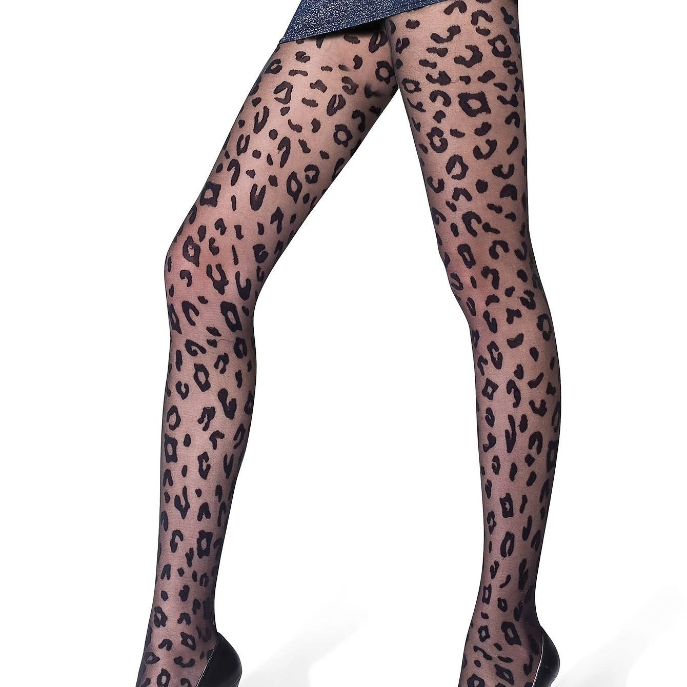 Leopard Print High Waist Slim Fit Pantyhose Women's Stockings