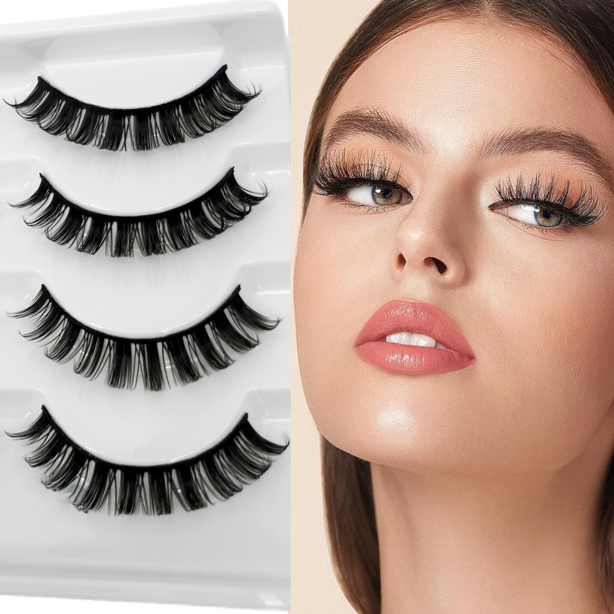 4 Pairs 12mm D Curling Faux Mink Hair Lashes