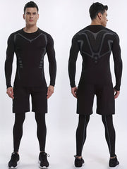 Men's Workout Shirt Active High Stretch Compression Base Layer