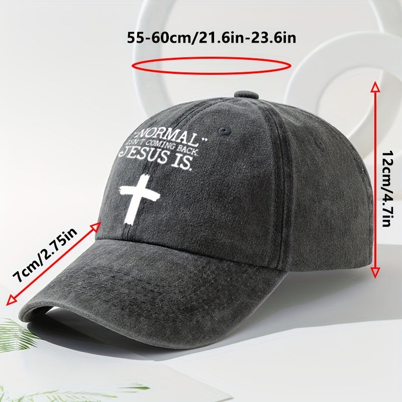 Men's Denim Baseball Cap Retro Wide Brim Sunscreen Washed