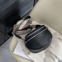 Vintage Crossbody Bag Faux Leather Chest Purse Solid Fanny Pack for Travel