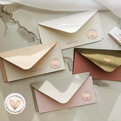 80pcs Heart Adhesive Packaging Label Rose Golden Wedding Invitations