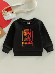 Boys Sweatshirt Letters Of Love Print Long Sleeve Casual Pullover Top