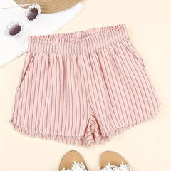 Smocked High Waist Shorts for Women