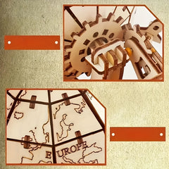 DIY 3D Wooden Globe Puzzle Kit Apricot - Great Gift for Friends