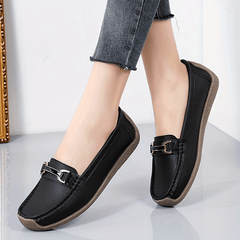 Women's Metal Decor Loafers Slip On Shoes Walking Shoes