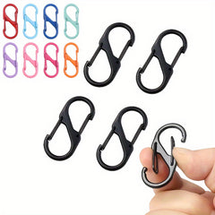 10pcs Solid Metal Keychain Buckle S-shaped Key Chain Carabiner