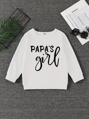 Girls' Papa's Girl Long Sleeve Sweatshirt Round Neck Pullover