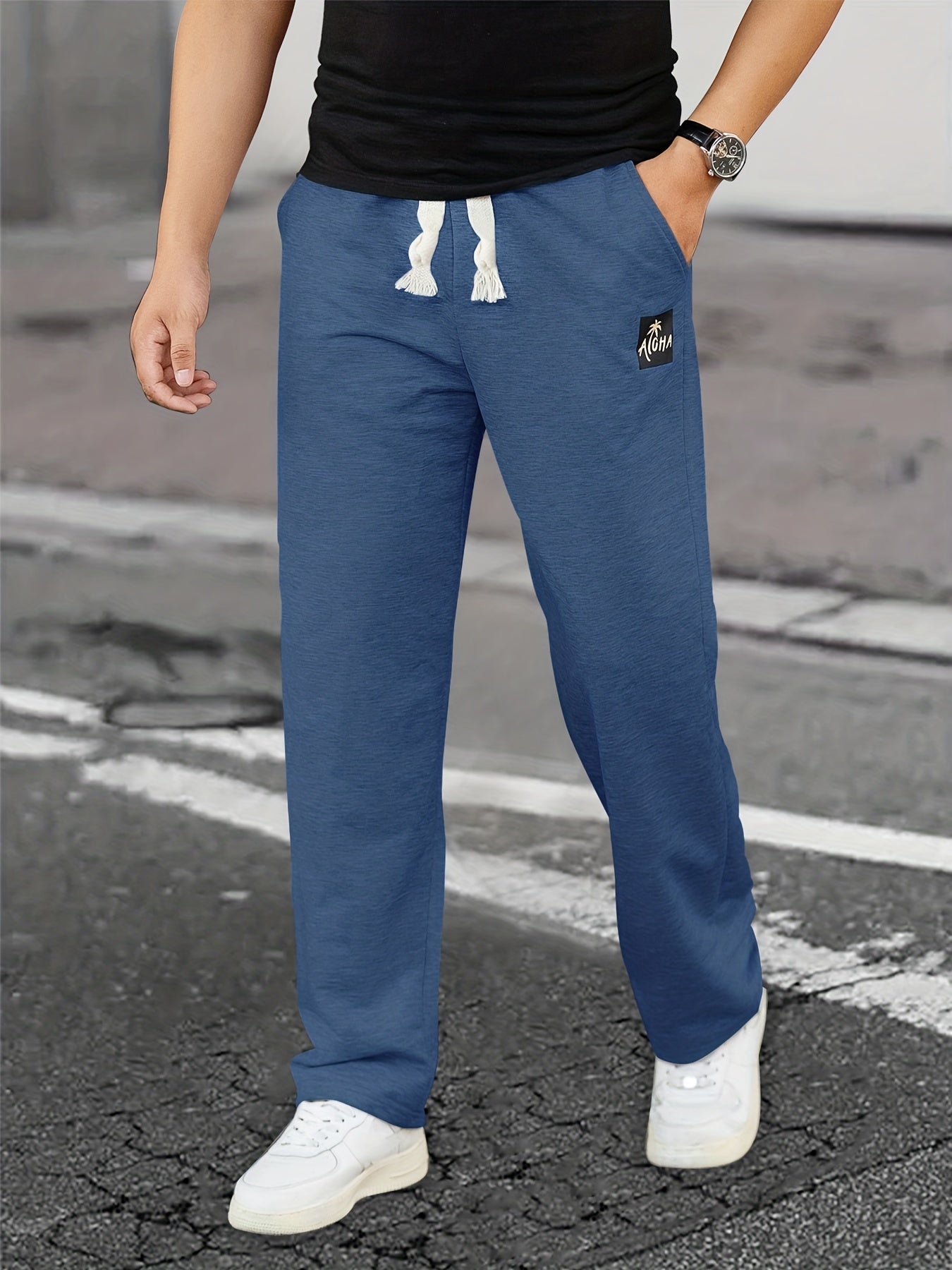 Coconut Tree Print Joggers Men s Casual Stretch Waist Drawstring Sweatpants